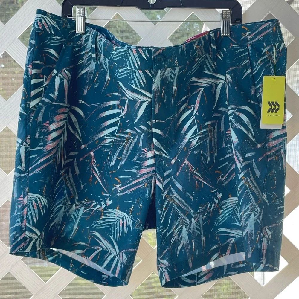 All In Motion Tropical Print UPF 50+ Hybrid Shorts